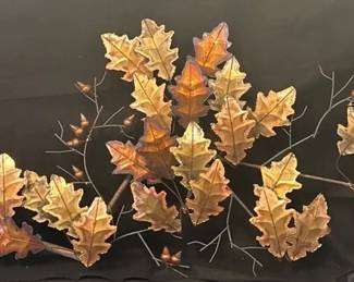 Curtis Jere MidCentury Mixed Metal Leaf Wall Sculpture