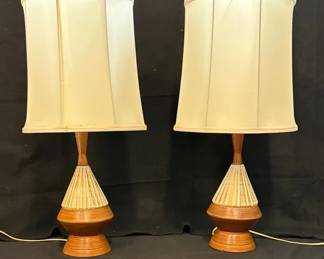 Pair Of Ceramic MidCentury Modern Table Lamps