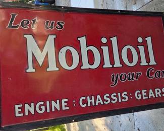1930s Mobiloil porcelain large sign