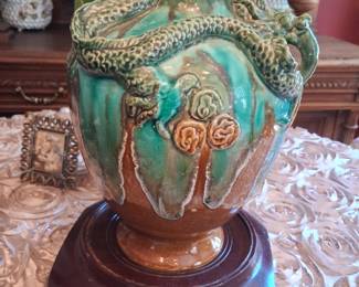 Majolica Snake Vase