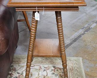 Victorian Parlor table with spool-turned legs