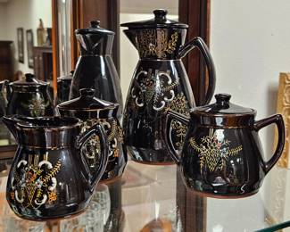 Vintage Japanese glazed tea or coffee set