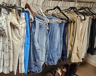 Loads of shorts, jeans and trousers