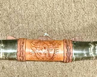 Steer horns mounted and ready for hanging on your wall!