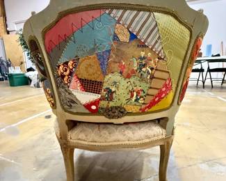 Crazy quilt back of chair