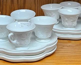 Pretty white coffee and dessert set