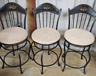 Set of three painted stools