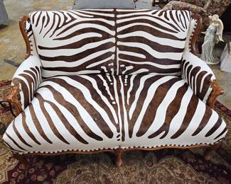 Absolutely gorgeous zebra hide settee