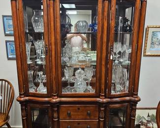 Traditional china cabinet and hutch