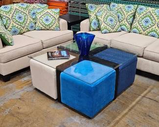 Cozy and colorful sofa and loveseat