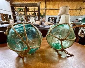 Couple of vintage Japanese glass fishing floats