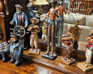 Vintage Mexican Paper Mache Folk Art Figures