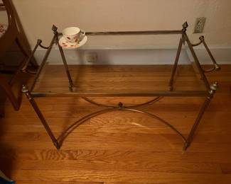Brass and glass coffee table