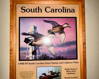 Framed 1998-99 SC Duck Stamp print, Ruddy Ducks