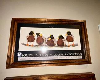 1986 Southeastern Wildlife Exposition framed duck print, Charleston SC