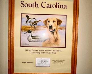 Framed 1996-97 SC Waterfowl Assoc. duck stamp print