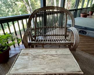 Rustic twig bentwood settee and matching table - $125 set