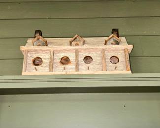 Rustic handmade barnwood birdhouse, multi-hole design