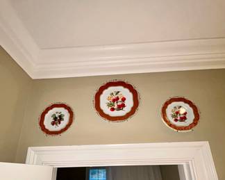 Set of 3 decorative fruit-motif wall plates