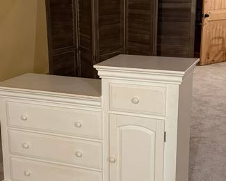 dresser, wood folding room divider