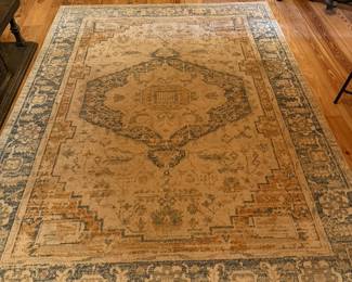 blue and tan rug