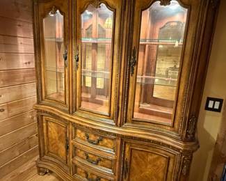 Michael Amini style large lighted china cabinet