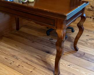 cherry writing desk with cabriolet legs