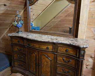 Ashley North Shore long dresser with attached mirror