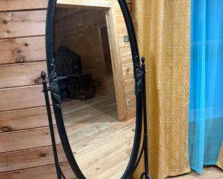 wrought iron cheval mirror. Classic