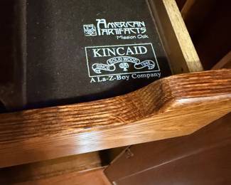Mission-style oak cabinet produced by Kincaid Furniture as part of their Arts & Crafts revival collections