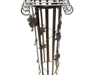 Mid Century Woodard Style Steel Strip Roman Column Plant Stand