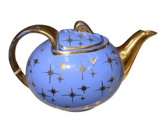 Hall teapot blue and gold stars