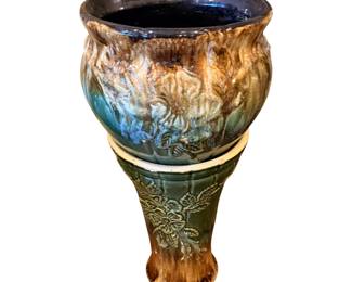 Excellent 1940's RRP Roseville DOGWOOD PATTERN No.421 JARDINIERE & PEDESTAL