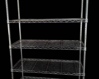 a heavy-duty 5-Tier Chrome Wire Shelving Unit