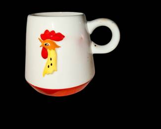 vintage 1960 Holt Howard "Coq Rouge" 3D Rooster ceramic coffee mug made in Japan