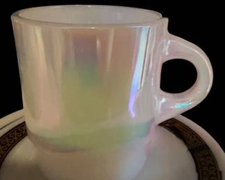 Vintage fire king iridescent mug