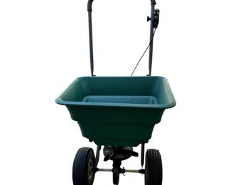 a walk-behind push broadcast spreader