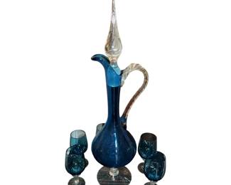 Empoli Italian decanter with five glasses