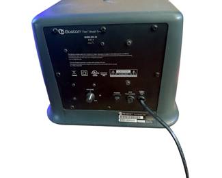 This is the rear control and input panel of a Boston Acoustics TVee Model Two wireless powered subwoofer.