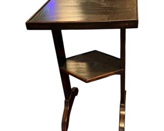 Art Nouveau Side Table or Nightstand featuring a distinctive mid-level diamond-shaped shelf