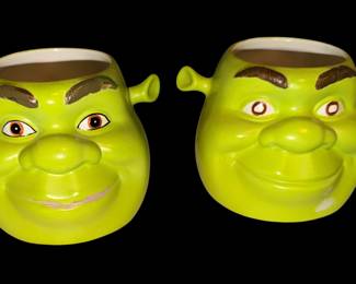 ceramic Shrek 3D sculpted mugs