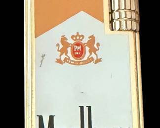 vintage Marlboro Lights promotional gas pocket lighter shaped like a cigarette pack/