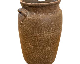 Pottery churn with chunk out of lip. Crawford co