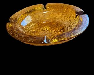 This is vintage Anchor Hocking Soreno amber glass ashtray from the 1960s or 1970s.