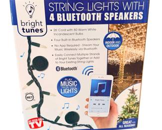 New in box string lights with four Bluetooth speakers