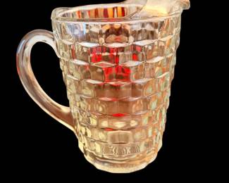 Fostoria American cube pattern or the Colony Whitehall cubist/hexagonal pattern Pitcher