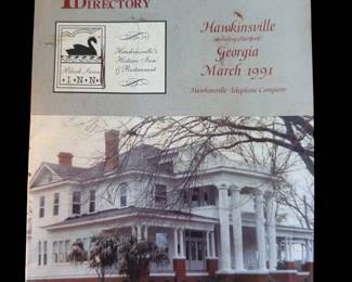 1991 Hawkinsville phonebook featuring the Black Swan on the cover
