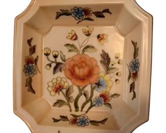Vintage Porcelain Andrea by Sadek Floral Square Plate 
