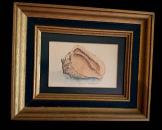 Framed watercolor by D Morgan