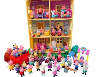 Peppa pig house, car, figures, furniture, etc… very gently used